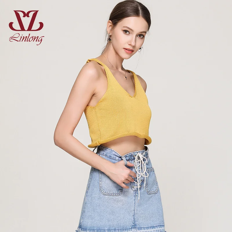 Для женщин пикантные Вязание Sweater Tank Топы 2018 Модные свободные нижняя рубашка