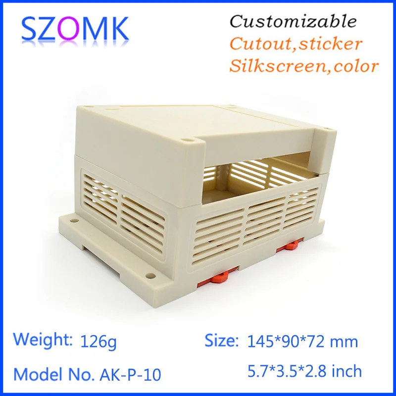 Szomk abs din rail plc корпус (10 шт.) 145*90*72 мм Пластиковый Электронный шкаф