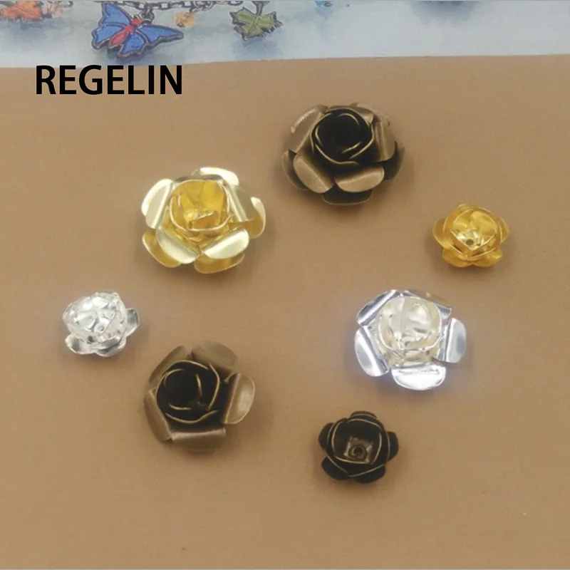 REGELIN 11/15/18 мм Цветочные бусины шапочка Ретро Серебряная/Золотая скульптура