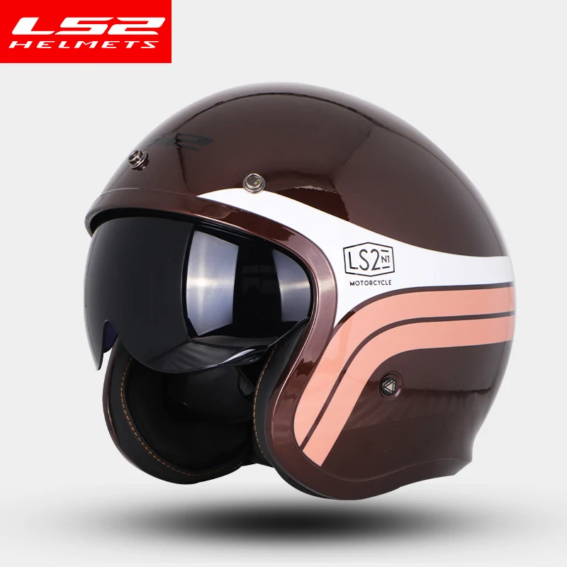 LS2 OF599 Spitfire с открытым лицом винтажный шлем moto rcycle половина 3/4 шлем casco moto винтажный ECE утвержденный размер M-XXXXL - Цвет: harmonious