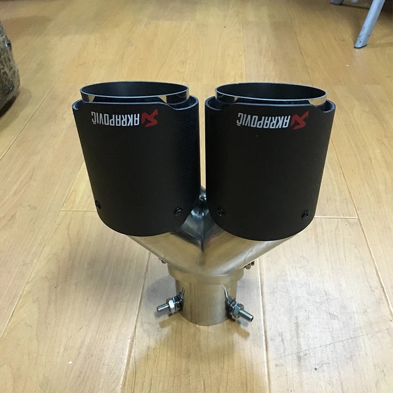Двойная изогнутая выхлопная труба Akrapovic наконечники из углеродного волокна для