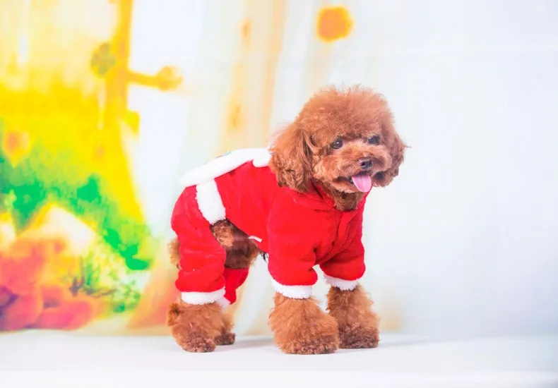 HOOPET Pet Dog Clothes Christmas Suits Soft Santa Claus Costume Outwear Coat Polar Fleece Winter