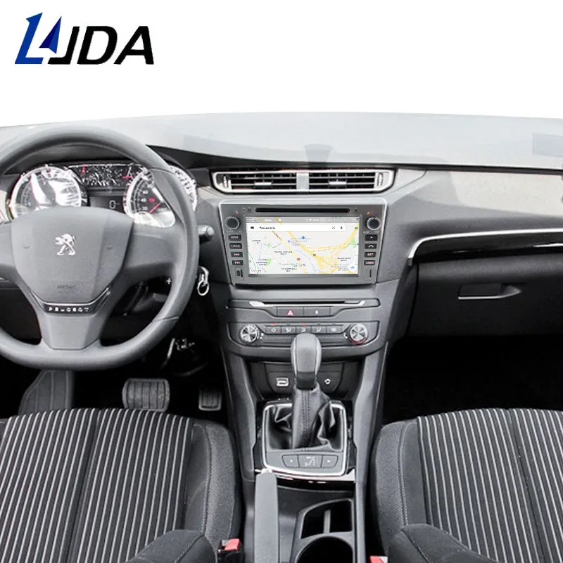 Автомобильный мультимедийный плеер LJDA Android 10 для PEUGEOT 308 408 Вт GPS навигация 2 Din