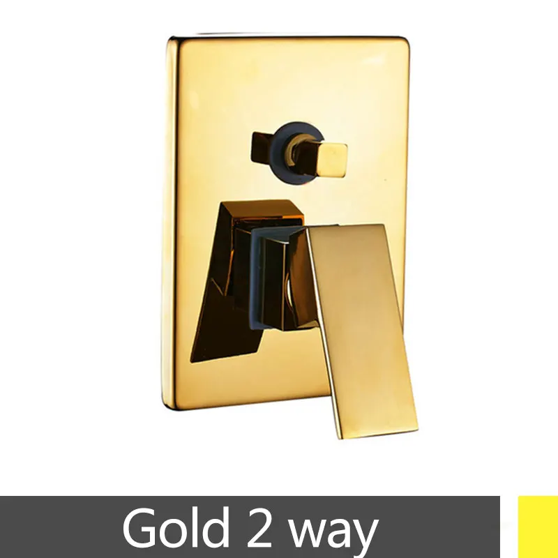 gold 2 way Скрытый душ смесительный клапан смеситель для душа горячей и холодной воды, нажмите 1/2/3 Way смеситель для душа с картриджем клапана смесителя - Цвет: gold 2 way