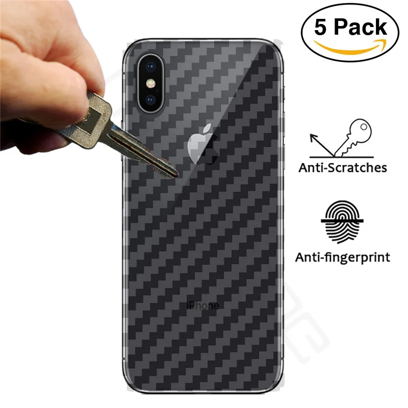 3D защитная задняя пленка из углеродного волокна для iPhone X XS Max XR 6 6S 7 8 Plus 5 5S 5SE SE