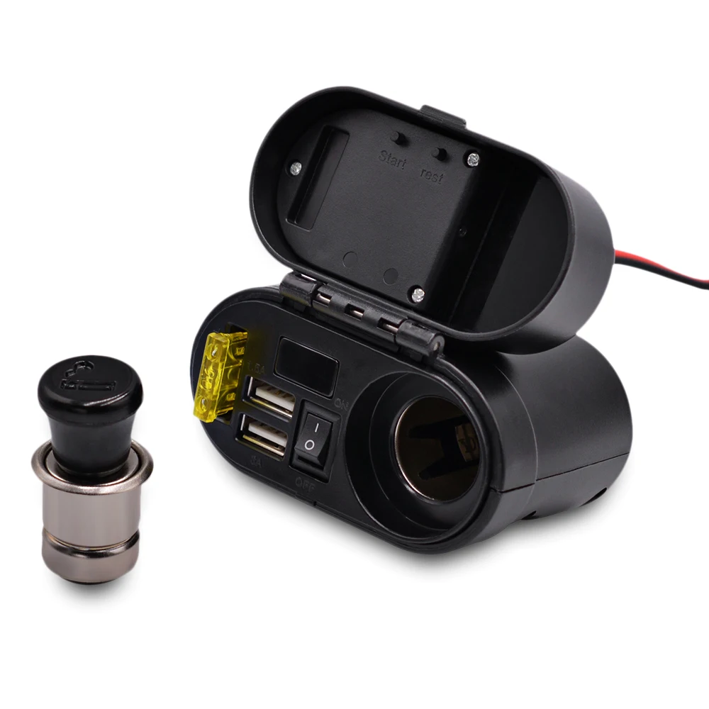 Мотоциклетная зажигалка USB зарядное устройство с дисплеем времени