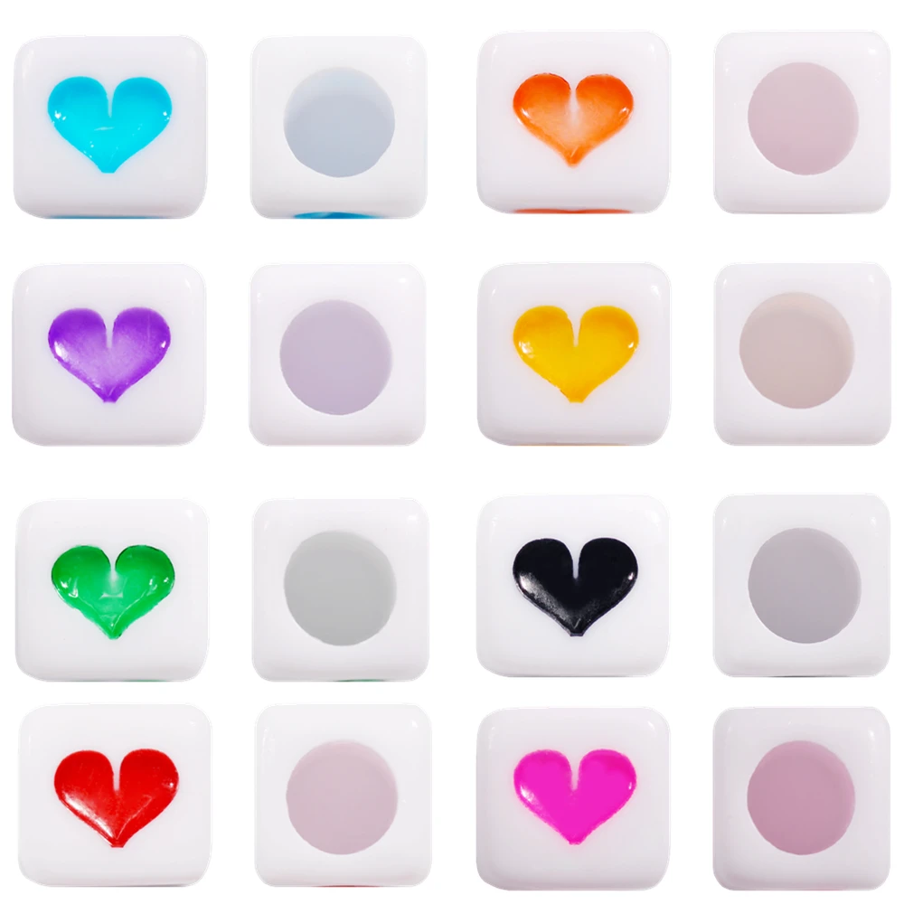 6 мм квадратные акриловые разделительные бусины красочные в форме сердца шаблон
