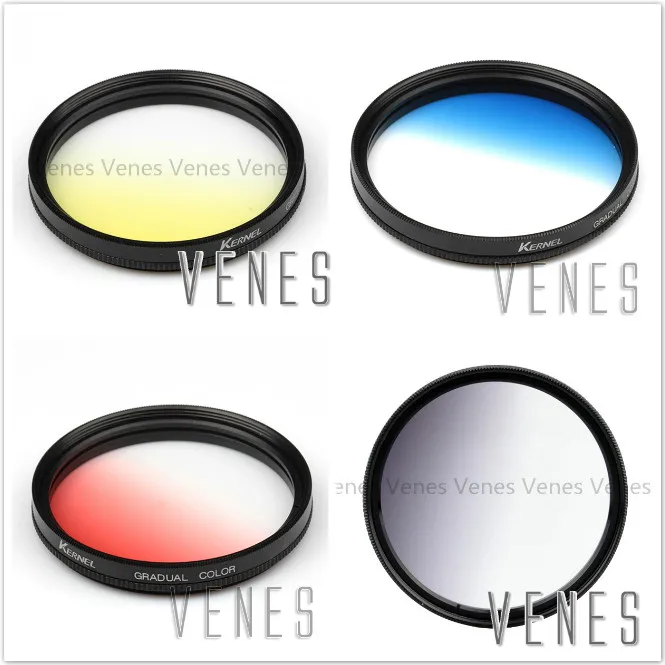 

Аксессуары для объектива камеры с постепенным синим или желтым или серым или красным 55 мм