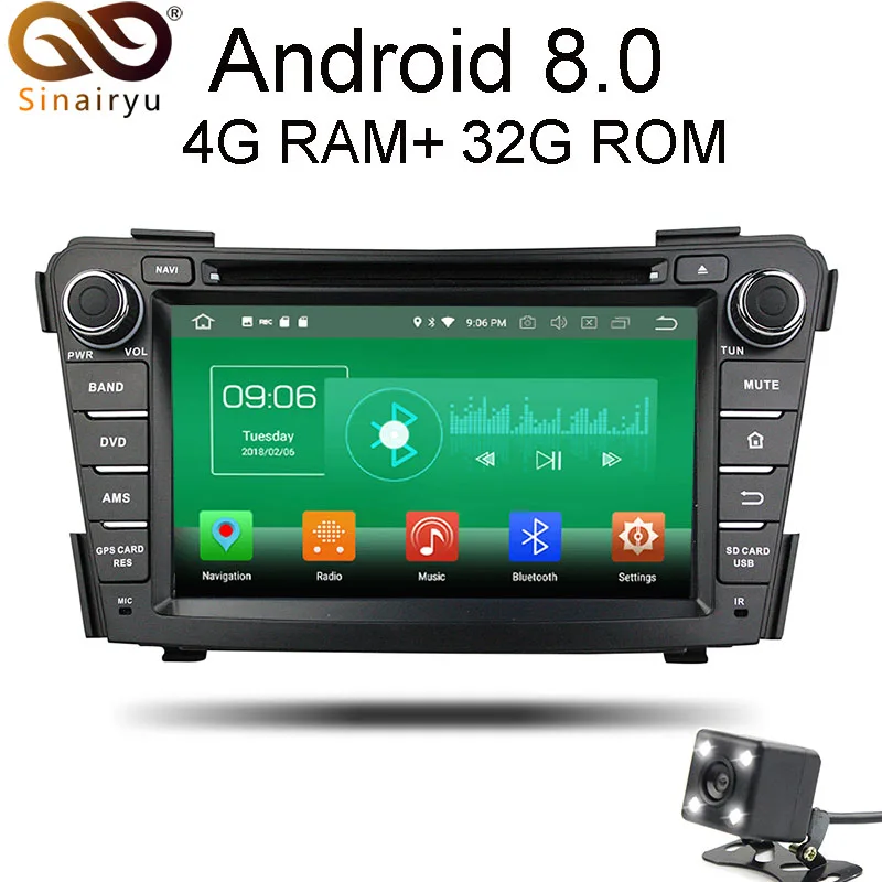Sinairyu 4G ram Android 8 0 автомобильный DVD для hyundai I40 2011 2012 2013 2014 Восьмиядерный 32G rom радио gps