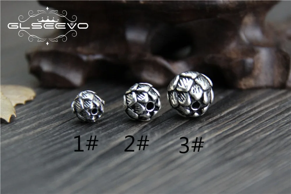 5pcs Vintage 925 Sterling Silver Beads Engrave Lotus Flower DIY Bracelet Necklace Bangle Spacer XA0552 | Украшения и аксессуары