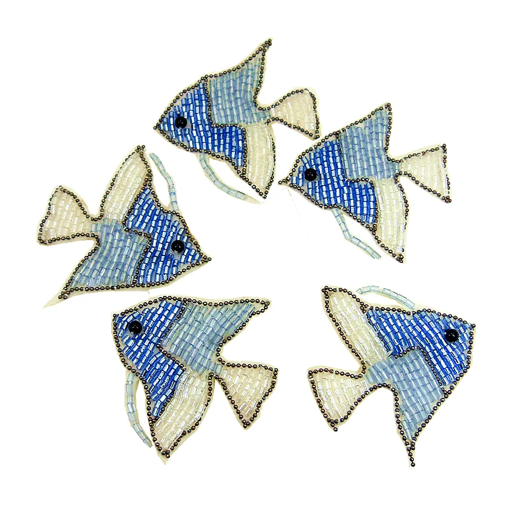 

10pc Handmade Seahorse Fish Jellyfish Applique Beaded Patch Patches For Clothing Parches Bordados Para La Ropa Sew On AC1467