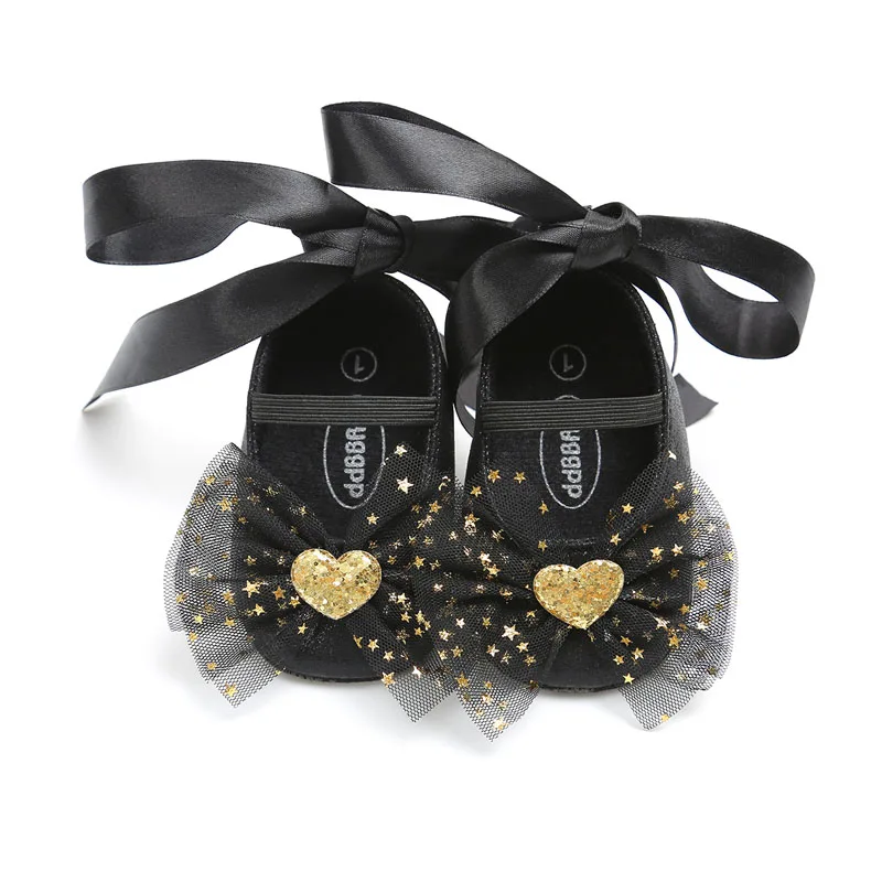 

New baby Princess shoes Lace big bow soft sole 0-18M infant girls shoes lace up Ballet dance toddler moccasins New style