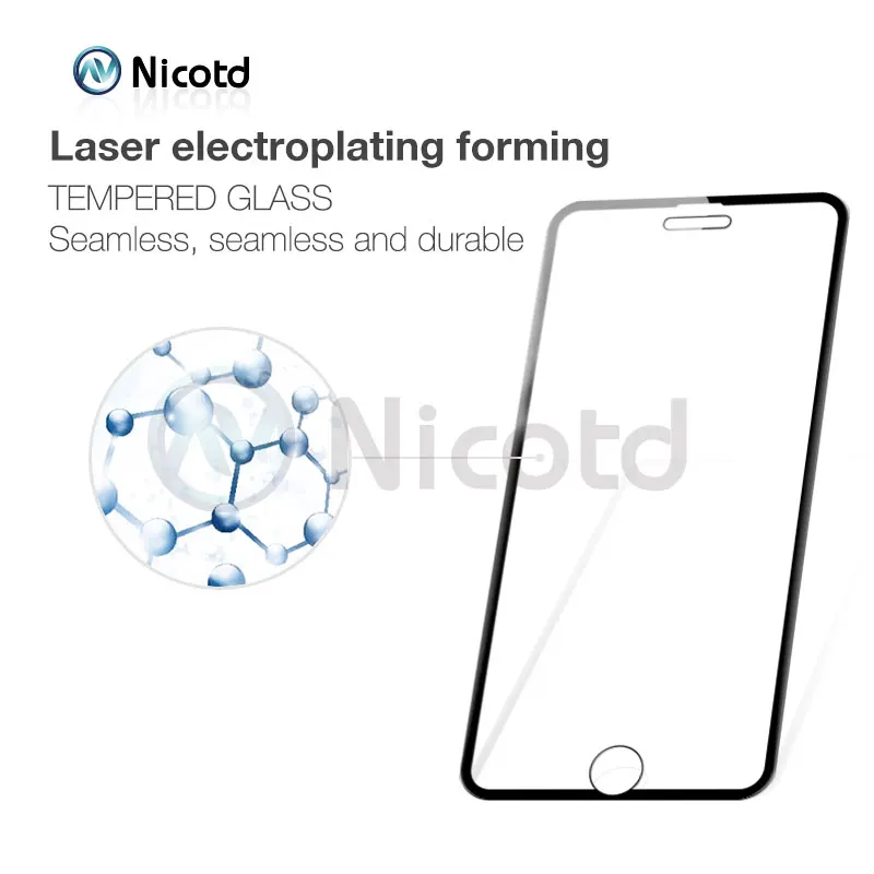 Защитное стекло Nicotd закаленное с полным покрытием для iPhone X 8 7 6s 6 plus 4D/5D/6D |