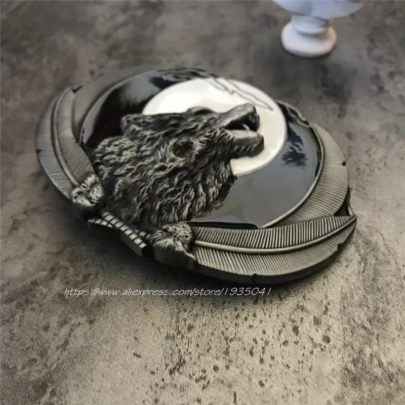 Пряжка для ремня мужская с 3d изображением волка модная ковбойская металлическая