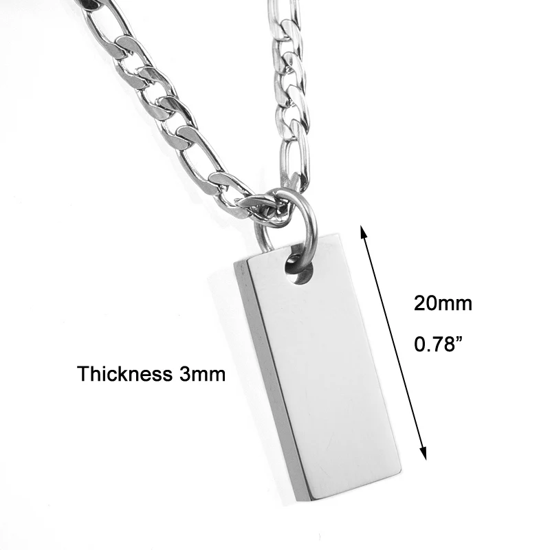 20PCS Stainless Steel Dog Tag Blank Military Plate Pendant Metal Dogtag For Men ID Car Collar Mirror Polished Wholesale | Украшения и