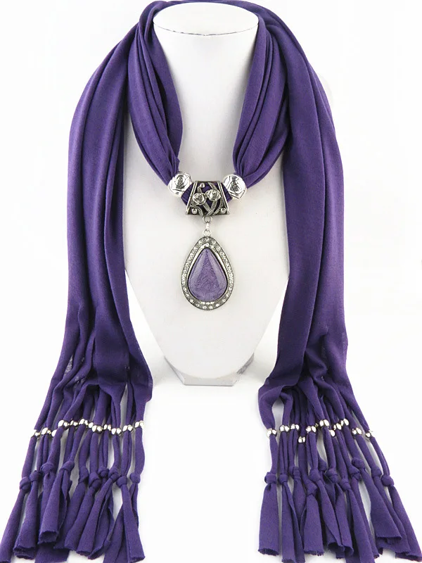 Ожерелье из камня для шарфов женское ожерелье с кисточками и шалью