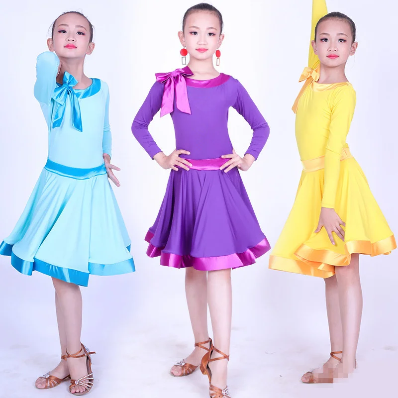 

2019 girls latin dresses for dancing ballroom dance dress rumba samba spandex children samba cha cha tango skirt standard salsa