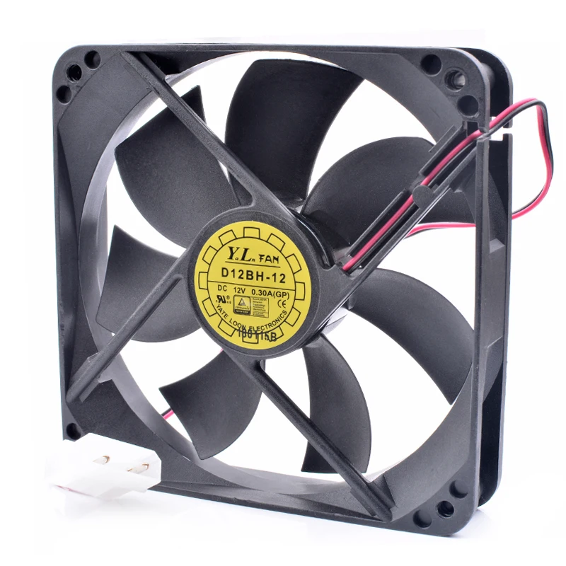 Оригинальный YL D12BH 12 см 12025 120x120x25 мм 120 12V 0.30A в форме ручки с двумя шарами шасси