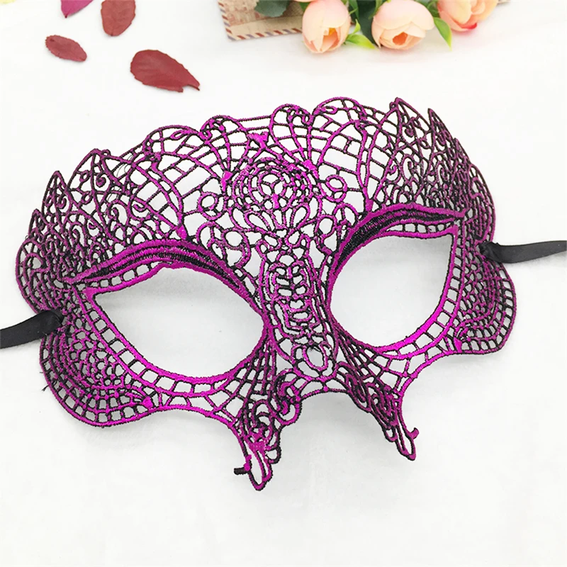 1 шт. новая популярная Золотая фиолетовая кружевная маска маскарадная