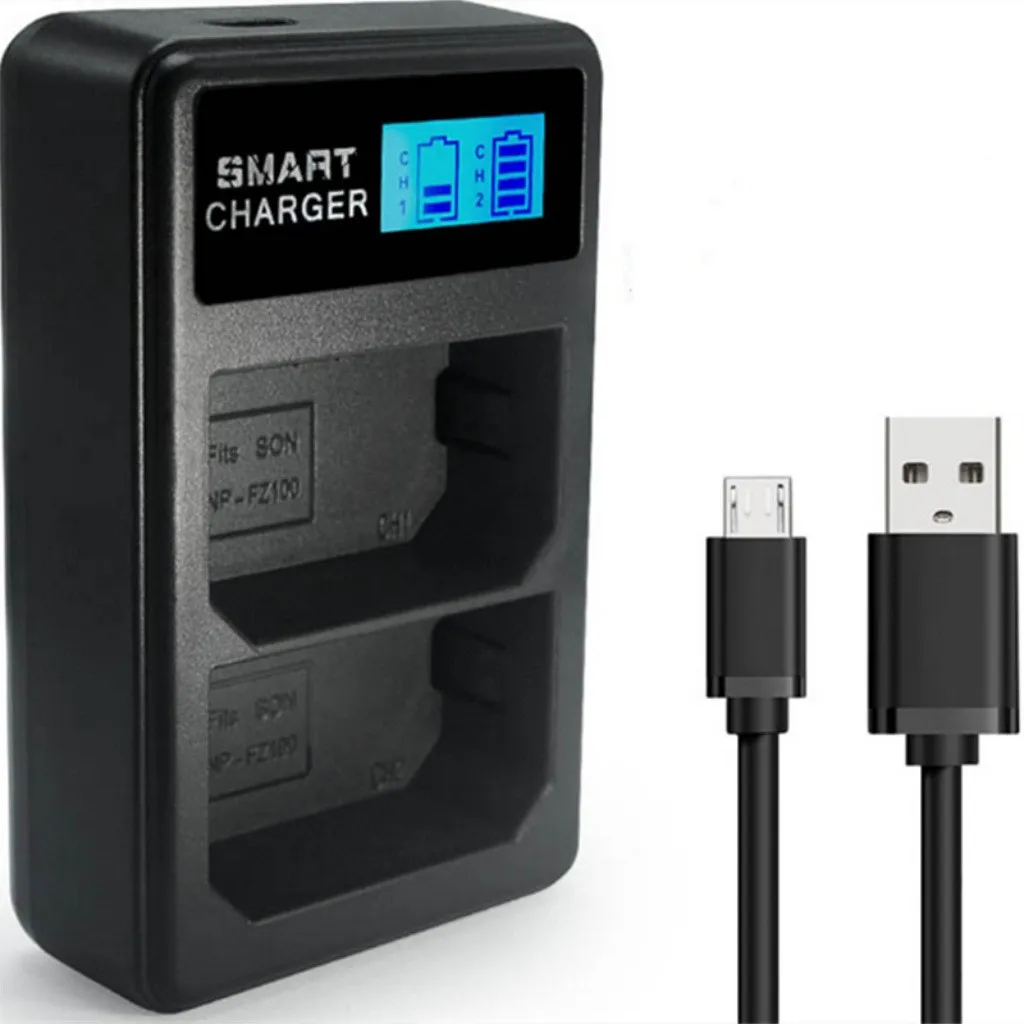 1 шт. NP-FZ100 NP FZ100 светодиодным дисплеем и двойным портом USB Батарея ЖК-дисплей