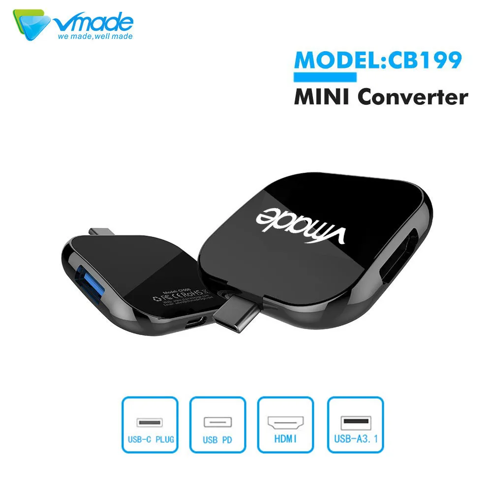 Vmade мини адаптер type C USB к HDMI для Apple Macbook или Google Chromebook Pixe 3 1 Женский