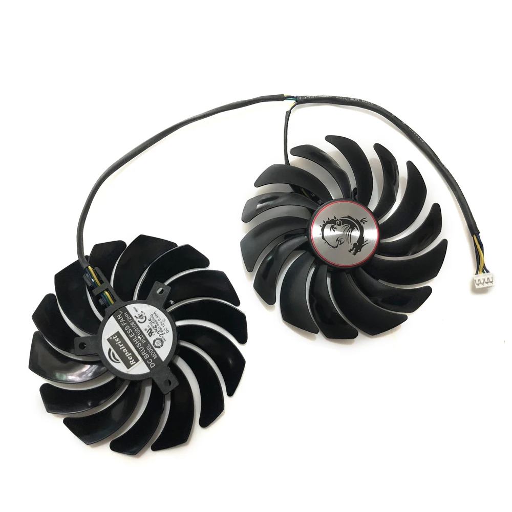 2 шт./компл. RX580 RX480 RX470 GPU Радиатор вентилятора видеокарты для Radeon RX 480 MSI 580 asic шахтер