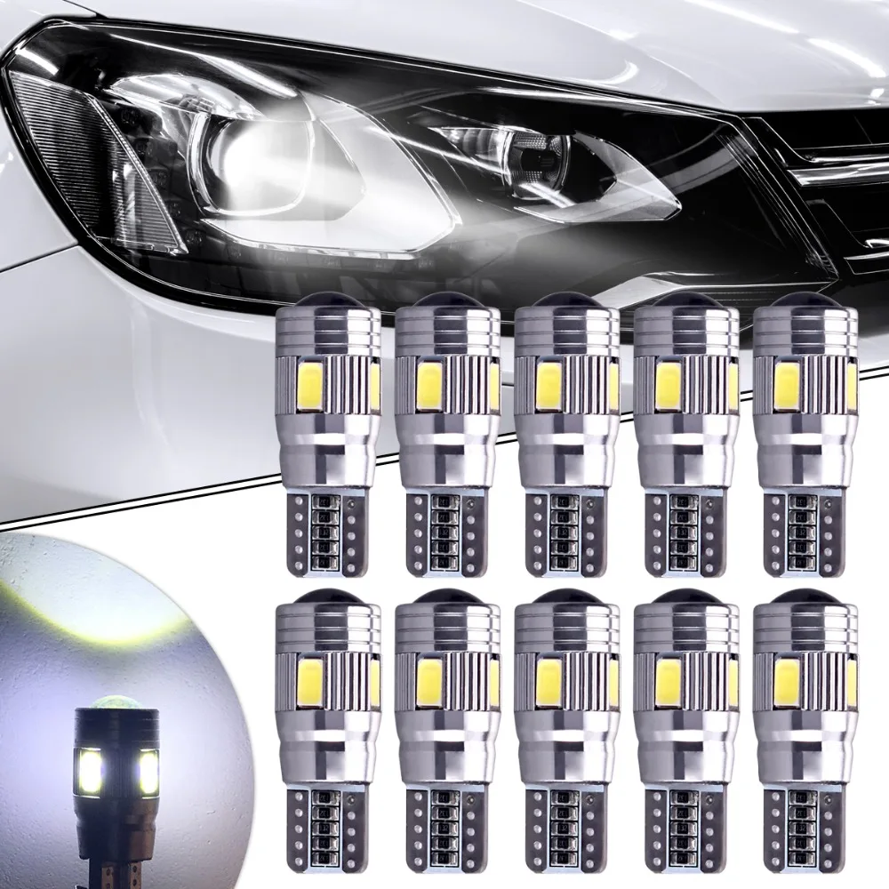 10 шт. Универсальный Автомобильный Стайлинг T10 5630 6SMD Белый светодиодный