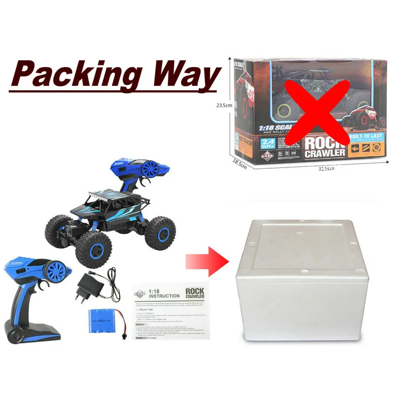 1:18 игрушечный Радиоуправляемый автомобиль 2 4G 4WD Rock Crawlers 4 Driving Car Double Motors Drive Big Foot