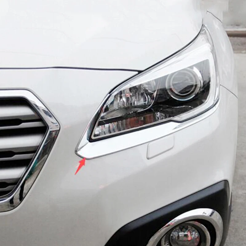 

For Subaru Outback 2015 2016 Accessories ABS Chrome Auto Front Light Lamp Headlamps Eyebrow Panel Cover Trim Car styling