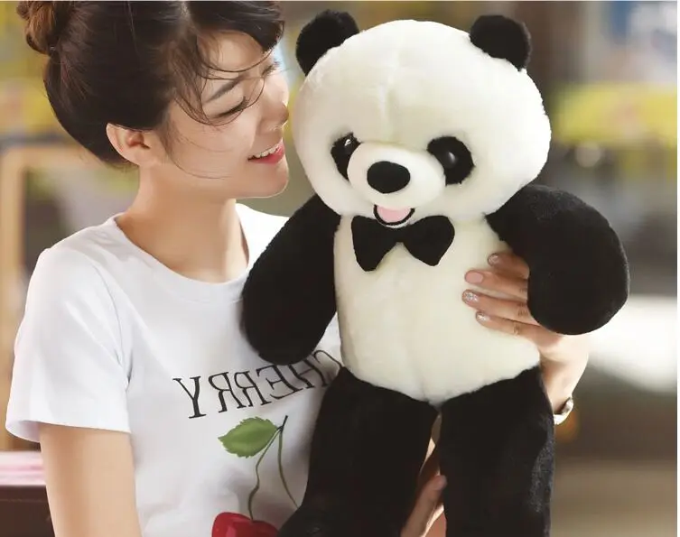 

new soft plush panda toy high quality cute bow panda doll gift about 60cm 2706