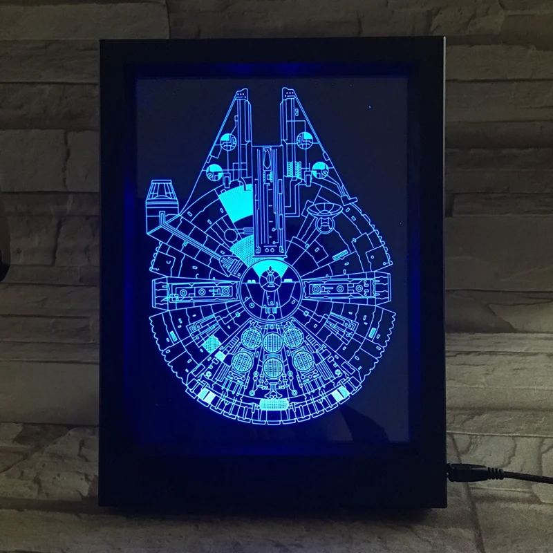 Цветной СВЕТОДИОДНЫЙ акриловый ночник Сокол Тысячелетия с USB-разъемом и пультом