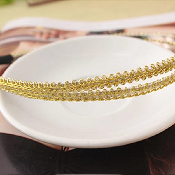 Golden LNRRABC женские повязки на голову, женские ободки, для девушек, горячее предложение, роскошная Очаровательная Повязка на голову с металлическими кристаллами, ободок для волос, обруч, ювелирное изделие, подарок - Окраска металла: Golden