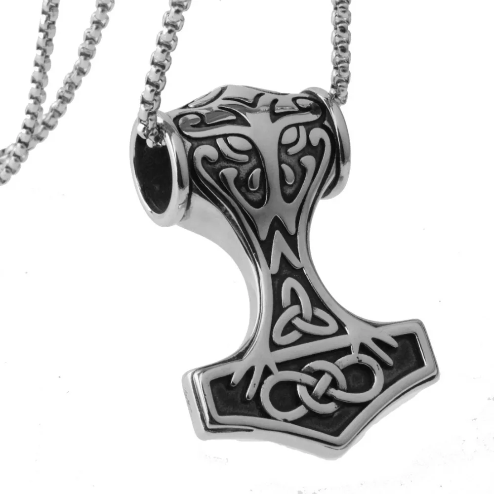 Хип хоп 316L нержавеющая сталь Viking Mjolnir Rune Thor Hammer амулет викинга молоток