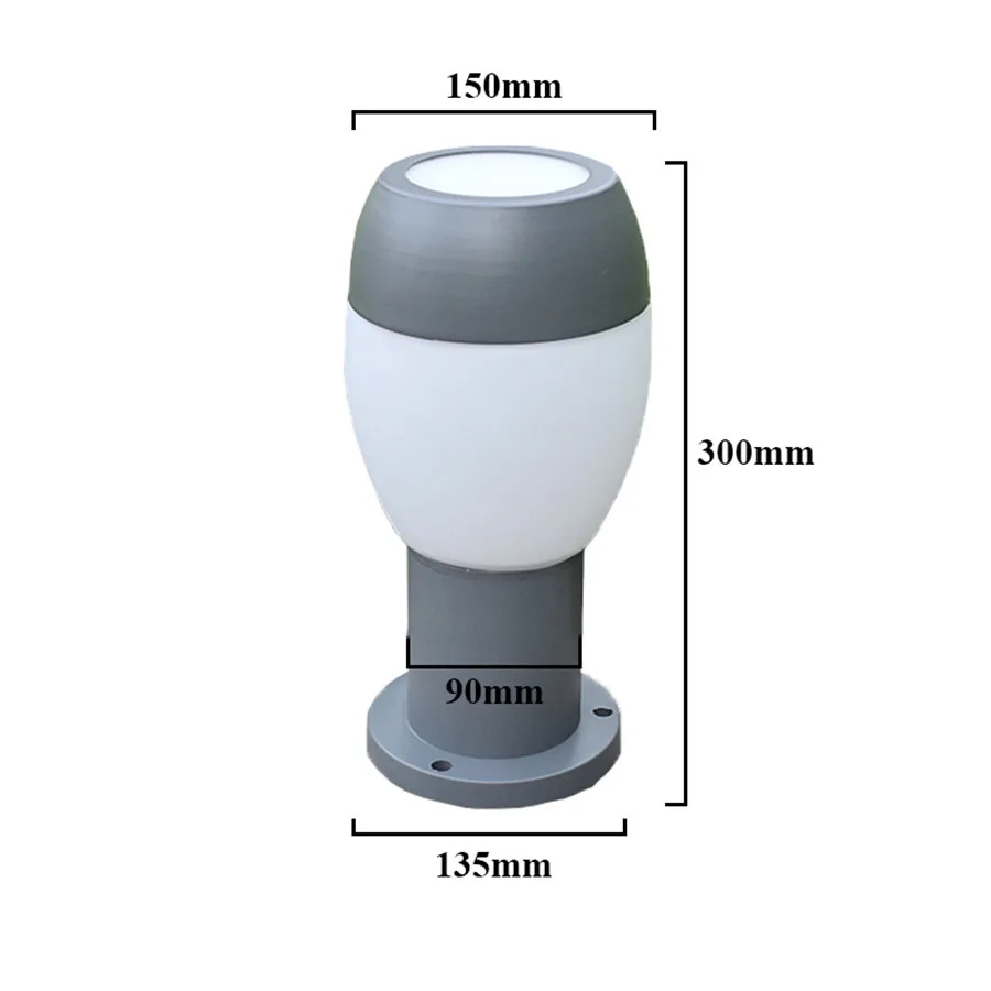 

BEIAIDI E27 Outdoor Garden FenceLawn Lamp Waterproof Villa Hotel Gate Stigma Light Courtyard Landscape Stand Pole Column Light