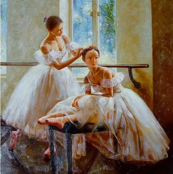 Современные художественные рисунки на холсте Giclee два балерины рисунок настенное