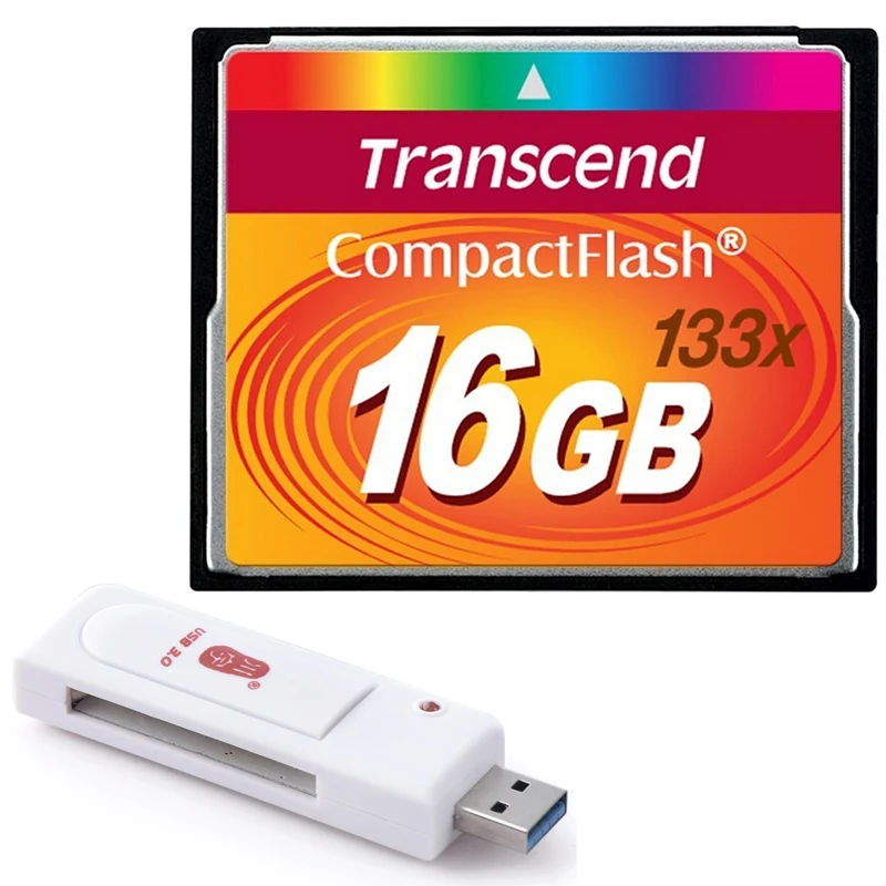 Бренд Transcend 133x CF карта 32 ГБ 16 8 4 компактная флэш памяти + USB3.0 кардридер для цифровой