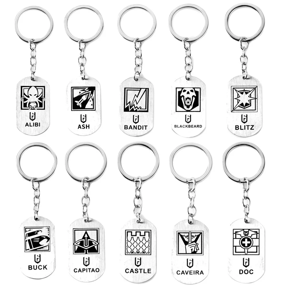 40 типов FPS игра Радуга шесть осада брелок из нержавеющей стали металлический