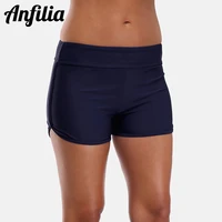 anfilia ladies swimming shorts women solid color tankini bottom ban swimwear briefs split sport swimming trunks