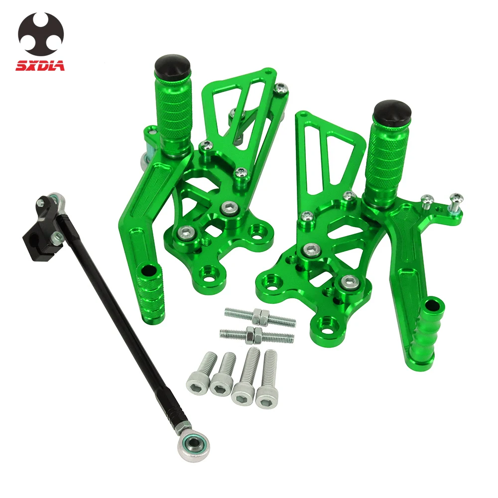 Аксессуары для мотоциклов CNC Регулируемые подножки заднего комплекта Kawasaki NINJA