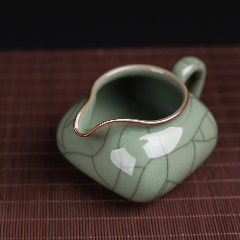Яркая кружка 215 мл Longquan Celadon глазурованная с трещинами яркая для чая морского кофе