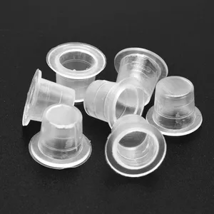 200 шт. пластиковый колпачок для чернил для микроблейдинга татуировки чашка для пигмента прозрачный держатель S-контейнер для наконечника иглы блок питания