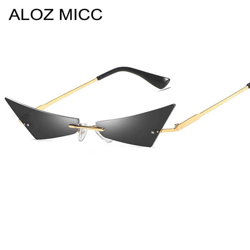 

ALOZ MICC Fashion Women Rimless Cat eye Sunglasses Men Women Hot Trend Outdoors Sun glasses For Women UV400 Q695