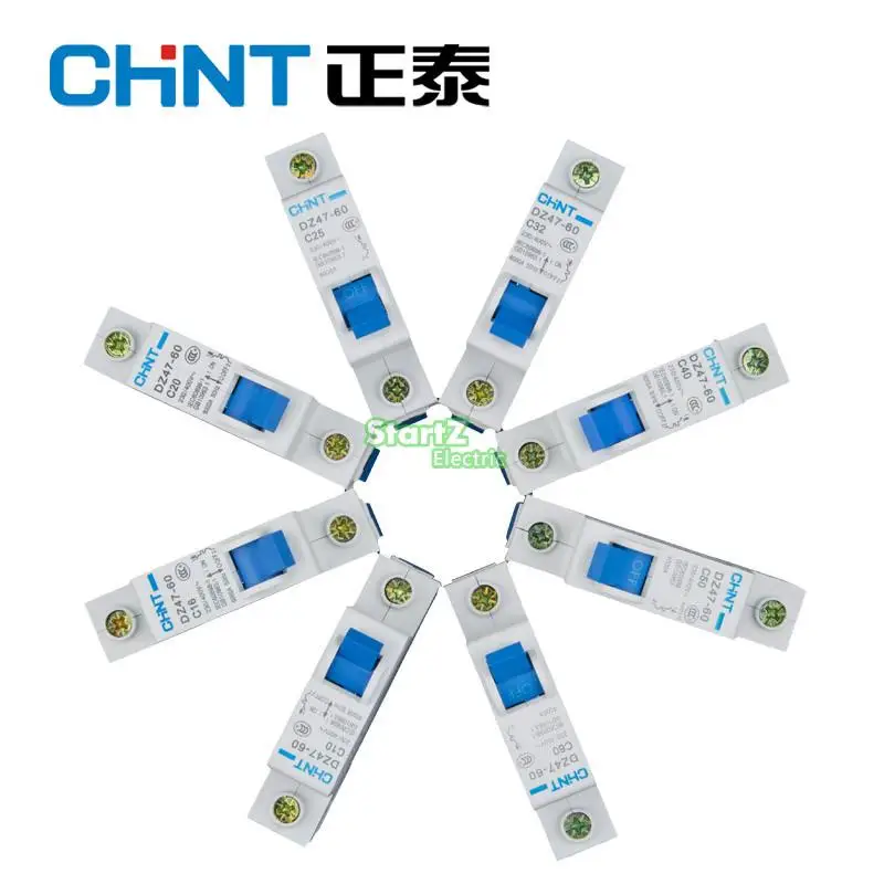 CHNT мини бытовой автоматический выключатель C Тип DZ47 1P 1A 2A 3A 4A 6A 10A 16A 20A 25A 32A 40A 50A