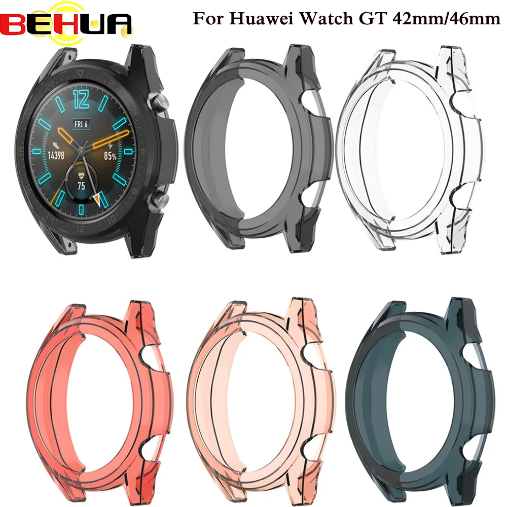 

Cases For Huawei Watch GT 42mm 46mm TPU Transparent Full Protective Case Elegant Sport Active Classic Version shell frame cover