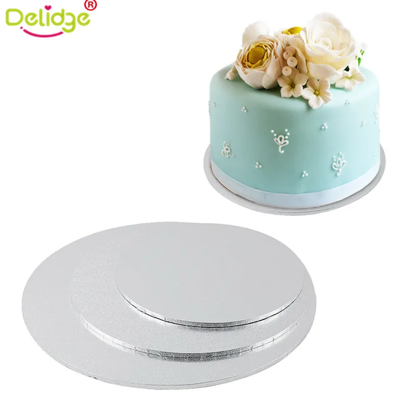 Delidge 2 Sizes Round Cake Stand Mat Wooden Display Board Strong Base Wedding Birthday Holder Dropshipping | Дом и сад