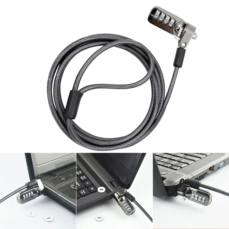 

1M Laptop Combination Lock Security Cable 4 Digit Password Protections Anti Theft Device Notebook Accessories