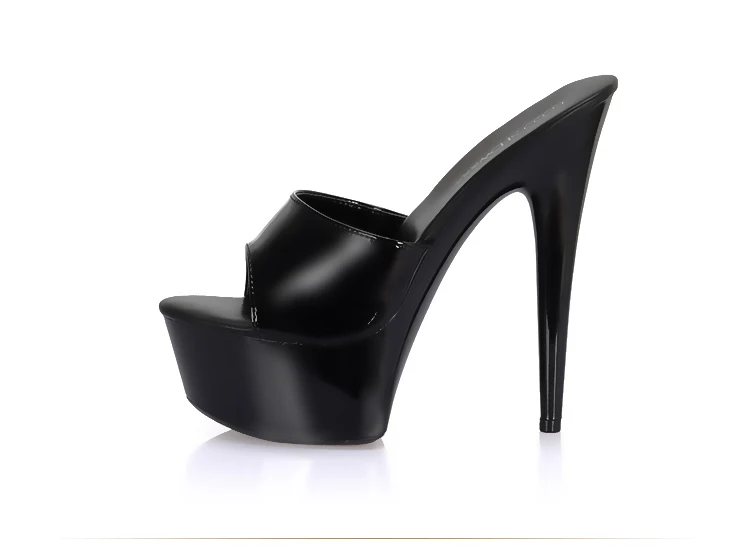 

High Quality Big Yards Slipper 34-44 Women Shoes Slides Ultra-high-heeled 15cm Platform Wedding Shoe Stransparent Slippers