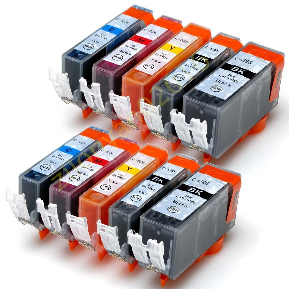 5X 525 526 чернильный картридж PGI-525 CLI-526 для Canon Pixma MG5250 MG5350 IP4850 IP4950 MG6220 принтера |