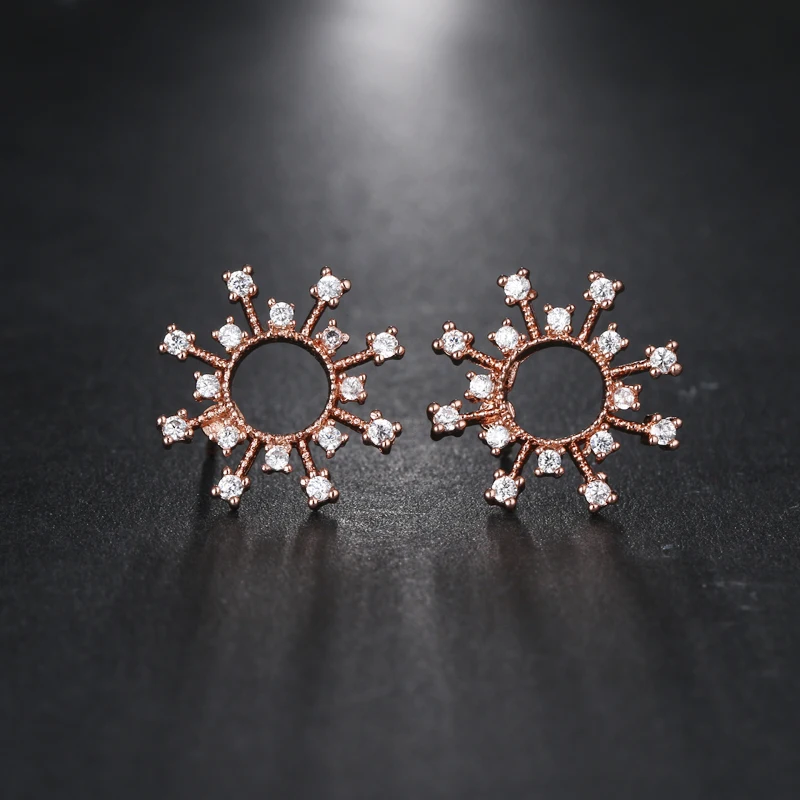 Женские круглые серьги пусеты EMMAYA модные с фианитами ААА|round stud earrings|fashion earringsstud