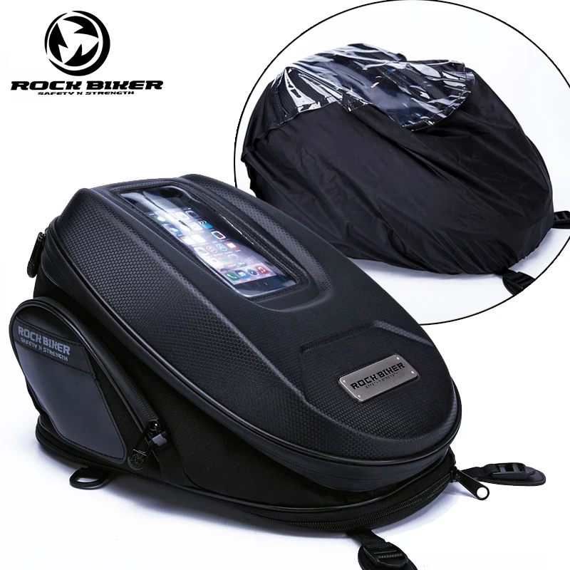 ROCK BIKER Motorcycle Tank Bag Hard Shell Magnetic Oil Fuel Rainproof Motocross Tail Back Seat Bags Racing | Автомобили и